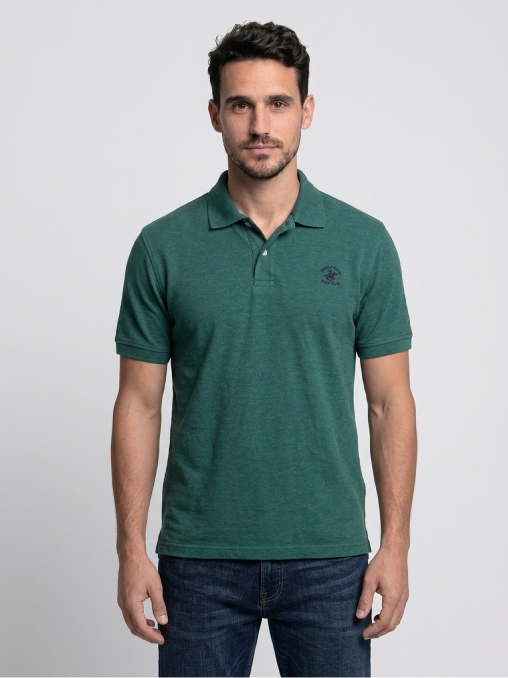 Beverly Hills Polo Club Men's Short Sleeve Shirt Size Large Green